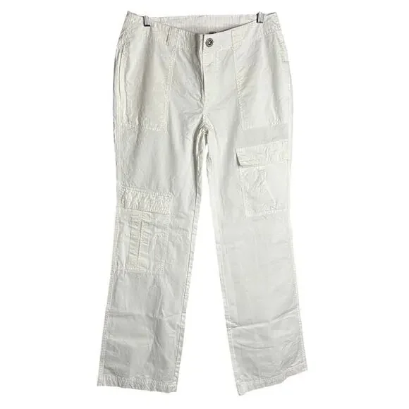 Free People The Thing Is Low Rise Utility Pants Optic White Size 8 - Picture 2 of 5